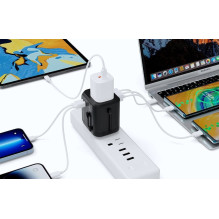 Universal travel charger Choetech PD5008 30W USB-C / 3xUSB-A black Universal travel charger Choetech PD5008 30W USB-C / 3xUSB-A black