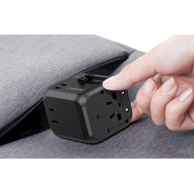 Universal travel charger Choetech PD5008 30W USB-C / 3xUSB-A black Universal travel charger Choetech PD5008 30W USB-C / 3xUSB-A black