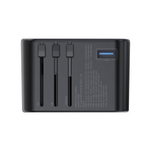 Universal travel charger Choetech PD5009 65W 2xUSB-C / USB-A black Universal travel charger Choetech PD5009 65W 2xUSB-C / USB-A black