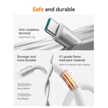 USB kabelis Joyroom S-A51 USB-C to Lightning 30W 1.2m pilkas