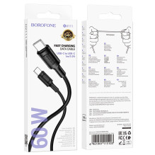USB cable Borofone BX111 60W USB-C to USB-C 1.0m black USB cable Borofone BX111 60W USB-C to USB-C 1.0m black