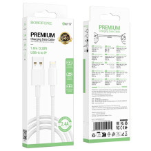 USB cable Borofone BX117 USB-A to Lightning 1.0m white