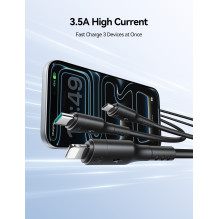 USB kabelis Joyroom S-A61 USB-A to USB-C / Lightning / MicroUSB 3.5A 1.2m juodas