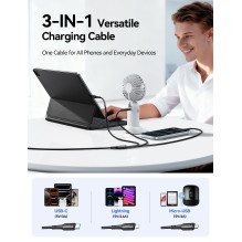 USB kabelis Joyroom S-A61 USB-C to USB-C / Lightning / MicroUSB 3.5A 1.2m juodas