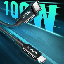 Ugreen US300 USB-C / USB-C laidas 480Mb/s 5A 1m juodas