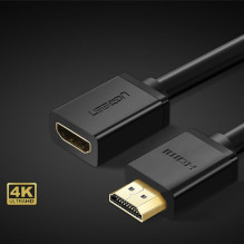 Ugreen Ugreen HD107 10141 HDMI (vyriškas) - HDMI (lizdas) 4K kabelis 1 m - juodas
