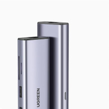 Ugreen Ugreen CM512 90568 USB-C adapteris - 2x USB-A 3.0 / HDMI / RJ45 / SD ir TF kortelių skaitytuvas / USB-C PD 100W -