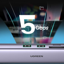 Ugreen Ugreen CM512 90568 USB-C adapteris - 2x USB-A 3.0 / HDMI / RJ45 / SD ir TF kortelių skaitytuvas / USB-C PD 100W -