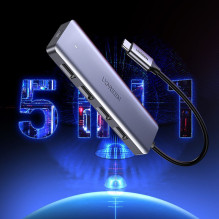 „Ugreen“ šakotuvas „Ugreen CM219 35574“ su 4 USB-A 3.0 prievadais ir 1 m ilgio USB-A 3.0 laidu – juodas „Ugreen“ šakotuvas „Ugreen CM219 35574“ su 4 USB-A 3.0 prievadais ir 1 m ilgio USB-A 3.0 laidu – juodas