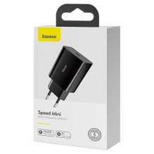 Baseus Baseus Speed Mini Quick Charger, USB-C, PD, 3A, 20W (black)