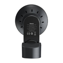 Baseus Baseus Big Energy car mount with wireless charger 15W for Iphone 12 / Iphone 13 (Black)