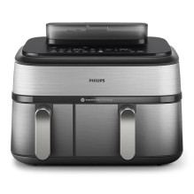 Air fryer Philips 5000 series NA555 / 00, silver, 2750 W, 9 l