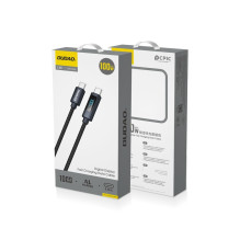 Dudao Dudao L7C USB-C - USB-C 100W laidas su LED ekranu 1m - juodas Dudao Dudao L7C USB-C - USB-C 100W laidas su LED ekranu 1m - juodas