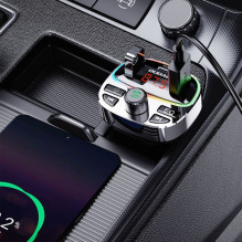 „Dudao Dudao R2PRO+“ siųstuvas su PD25W „Bluetooth 5.3“ RGB įkrovimo prievadais – juodas ir sidabrinis