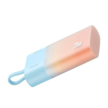 „Baseus Baseus Popsicle“ 5200mAh 20W išorinė baterija su įmontuotu „Lightning“ laidu (+ baltu „Baseus Simple USB-C“ - US „Baseus Baseus Popsicle“ 5200mAh 20W išorinė baterija su įmontuotu „Lightning“ laidu (+ baltu „Baseus Simple USB-C“ - US