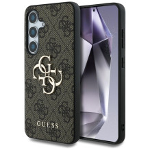 Guess Big 4G Logo Classic logotipo dėklas, skirtas Samsung Galaxy S25 Brown