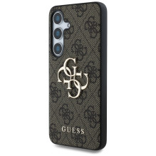 Guess Big 4G Logo Classic logotipo dėklas, skirtas Samsung Galaxy S25 Brown