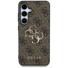 Guess Big 4G Logo Classic logotipo dėklas, skirtas Samsung Galaxy S25 Brown