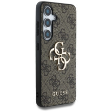 Guess Big 4G Logo Classic logotipo dėklas, skirtas Samsung Galaxy S25 Brown