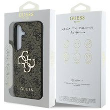 Guess Big 4G Logo Classic logotipo dėklas, skirtas Samsung Galaxy S25 Brown