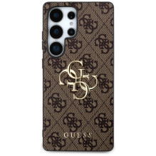 Guess Big 4G Logo Classic logotipo dėklas, skirtas Samsung Galaxy S25 Ultra Brown