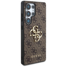 Guess Big 4G Logo Classic logotipo dėklas, skirtas Samsung Galaxy S25 Ultra Brown