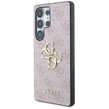 Guess Big 4G Logo Classic logotipo dėklas, skirtas Samsung Galaxy S25 Ultra Pink