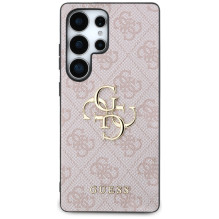 Guess Big 4G Logo Classic logotipo dėklas, skirtas Samsung Galaxy S25 Ultra Pink