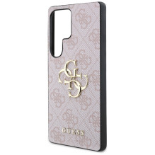 Guess Big 4G Logo Classic logotipo dėklas, skirtas Samsung Galaxy S25 Ultra Pink