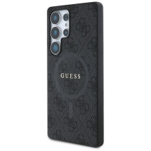 Guess Leather 4G Colored Ring Classic Logo MagSafe Case Samsung Galaxy S25 Ultra black
