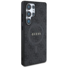 Guess Leather 4G Colored Ring Classic Logo MagSafe Case Samsung Galaxy S25 Ultra black