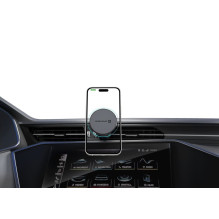 „Evelatus MagSafe Qi“ belaidžio įkrovimo magnetinis laikiklis automobilio oro išleidimo angai (juodas)