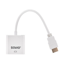 SAVIO HDMI (M) - VGA (F) ADAPTERIS, BALTA CL-201
