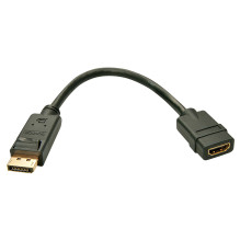 Adapteris - LINDY Display Port 1.2 į HDMI 1.3 Pasyvus Konverteris, 150 mm, Juodas Adapteris - LINDY Display Port 1.2 į HDMI 1.3 Pasyvus Konverteris, 150 mm, Juodas