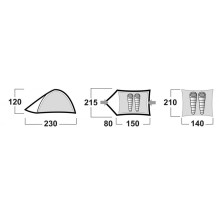 Husky SAWAJ 2 two-person trekking tent, 215 × 230 × 120 cm, 2.2 kg, green Husky SAWAJ 2 two-person trekking tent, 215 × 230 × 120 cm, 2.2 kg, green