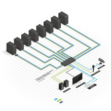 KVM perjungiklis - LINDY 8 prievadų DVI-I USB 2.0 garso KVM perjungiklis 1920x1200@60Hz