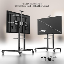 TV SET ACC MOBILE STAND / 55-90" / BLACK TS1871-B ONKRON TV SET ACC MOBILE STAND / 55-90" / BLACK TS1871-B ONKRON