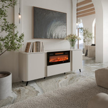 Cama Volare komoda 200 x 39 x 75 cm kašmyras + židinys