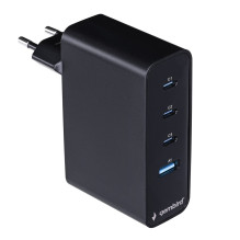 „Gembird TA-UC-PDQC100LCD-01-BK“ mobiliojo įrenginio įkroviklis, nešiojamas kompiuteris, išmanusis telefonas, juodas, ki