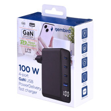 Gembird TA-UC-PDQC100LCD-01-BK mobile device charger Laptop, Smartphone Black AC Fast charging Indoor Gembird TA-UC-PDQC100LCD-01-BK mobile device charger Laptop, Smartphone Black AC Fast charging Indoor