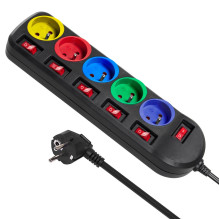 Maclean MCE204M power extension 1.5 m 5 AC outlet(s) Indoor Black, Multicolour Maclean MCE204M power extension 1.5 m 5 AC outlet(s) Indoor Black, Multicolour