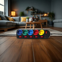 Maclean MCE204M power extension 1.5 m 5 AC outlet(s) Indoor Black, Multicolour Maclean MCE204M power extension 1.5 m 5 AC outlet(s) Indoor Black, Multicolour