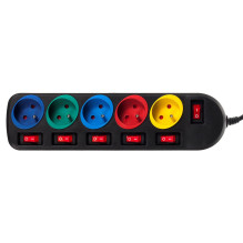 Maclean MCE204M power extension 1.5 m 5 AC outlet(s) Indoor Black, Multicolour Maclean MCE204M power extension 1.5 m 5 AC outlet(s) Indoor Black, Multicolour