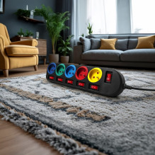 Maclean MCE204M power extension 1.5 m 5 AC outlet(s) Indoor Black, Multicolour Maclean MCE204M power extension 1.5 m 5 AC outlet(s) Indoor Black, Multicolour