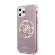 Guess GUHCN58PCUGLPI iPhone 11 Pro różowy / pink hard case 4G Circle Glitter