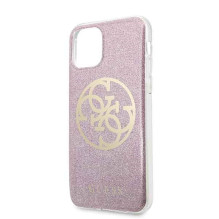 Guess GUHCN58PCUGLPI iPhone 11 Pro różowy / pink hard case 4G Circle Glitter