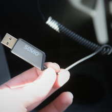 Savio TR-16 Transmitter AUX adapter with hands-free function, Bluetooth 5.3, Google Assistant / Siri