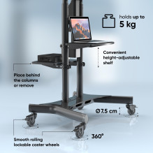 TV SET ACC MOTOR. MOBILE STAND / 50-86" BLACK TS1881E-B ONKRON TV SET ACC MOTOR. MOBILE STAND / 50-86" BLACK TS1881E-B ONKRON