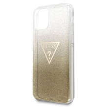 Guess GUHCN65SGTLGO iPhone 11 Pro Max gold / gold hard case Glitter Triangle
