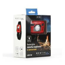 Montis Bateryjna latarka nagłowna z sensorem MT002 Red, Black Headband flashlight LED